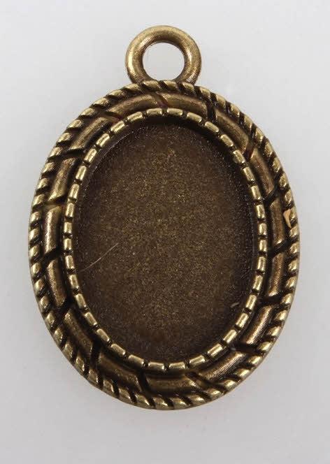 Medaljon antik bronza, 29X20X2 mm, oval