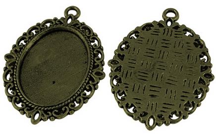 Medaljon antik bronza, 39X29 mm, oval
