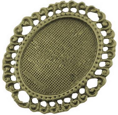 Medaljon antik bronza, 58X49X2 mm, oval