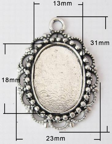 Medaljon antik srebrna, 32X25 mm, oval
