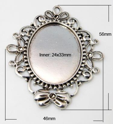 Medaljon antik srebrna, 56X46 mm, oval