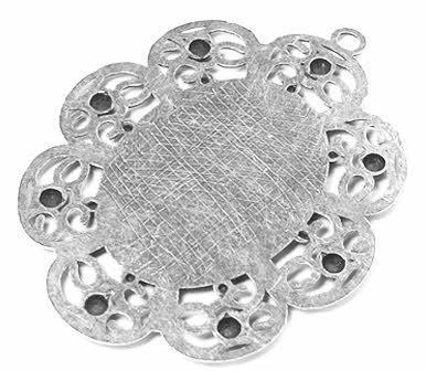 Medaljon antik srebrna, 61X50 mm, oval