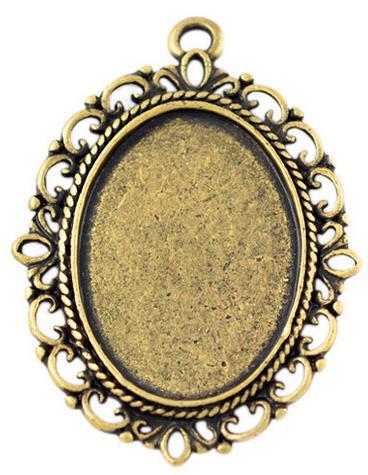MEDALJON ANTIK ZLAT, 38X28 MM, OVAL