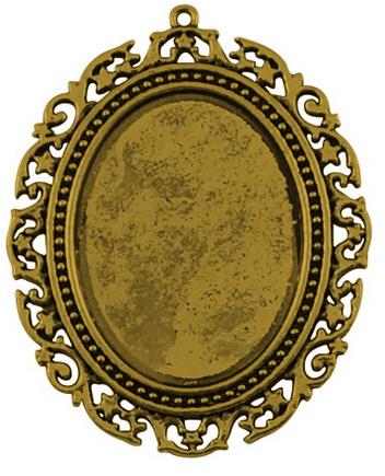 MEDALJON ANTIK ZLAT, 61X48 MM, OVAL