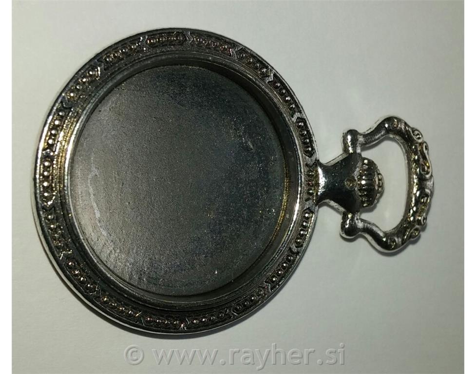 Medaljon antik srebrna, 39X27 mm