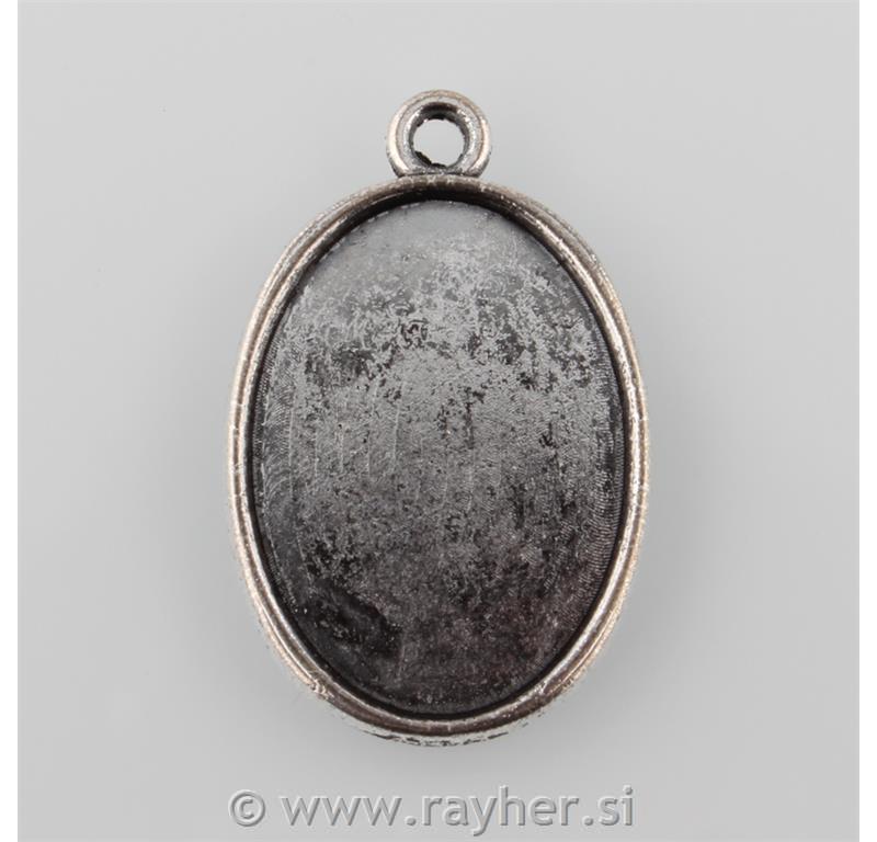 Medaljon antik srebrna 35x30x2mm