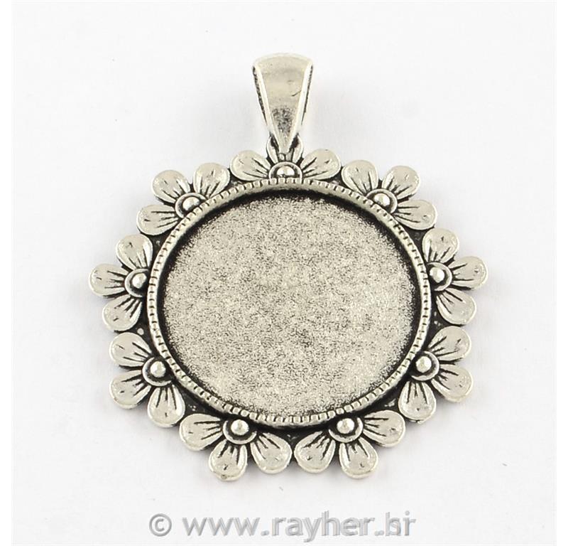 Medaljon antik srebrna 37X38X2,5mm