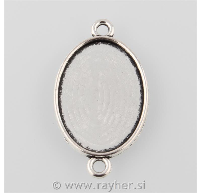 Medaljon, srebrna boja, 36X21X2mm