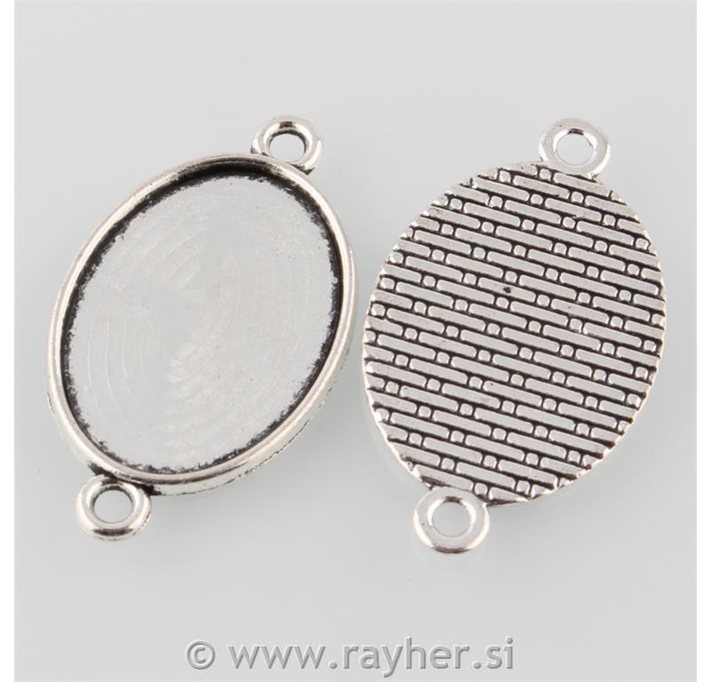 Medaljon, srebrna boja, 36X21X2mm
