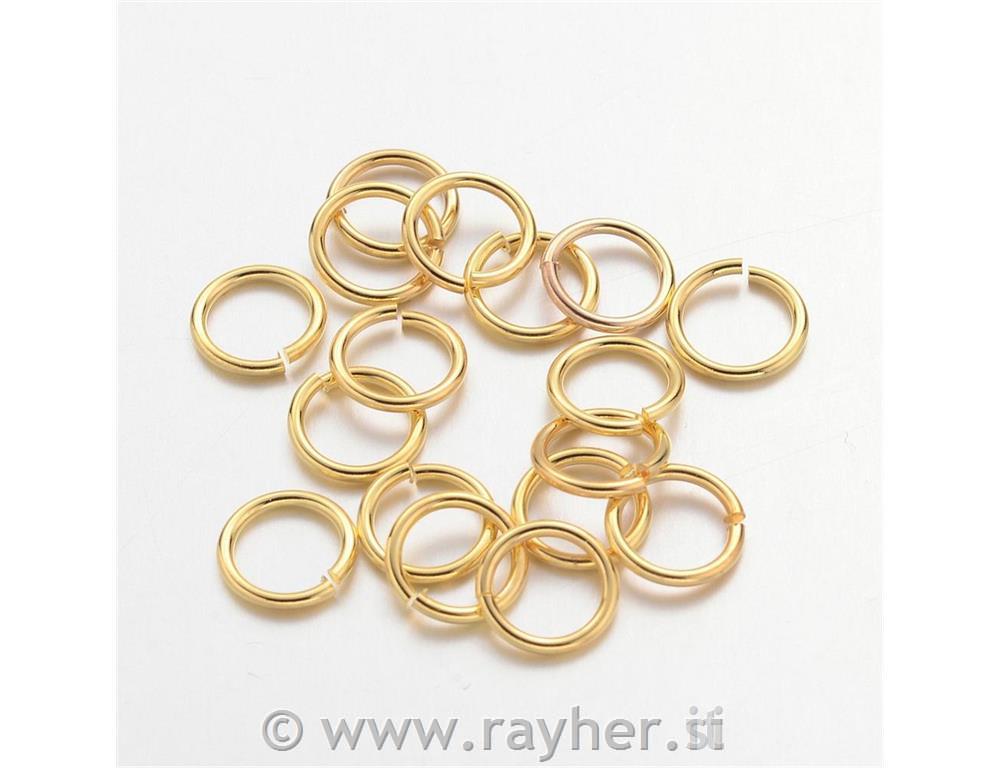 Ringići 8 mm, zlatna boja, set 10