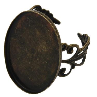 Prsten, boja antik bronza, 19x26 mm