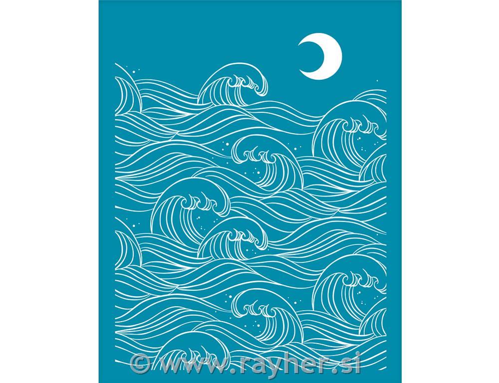 Šablona Silk Screen, Moon-Waves
