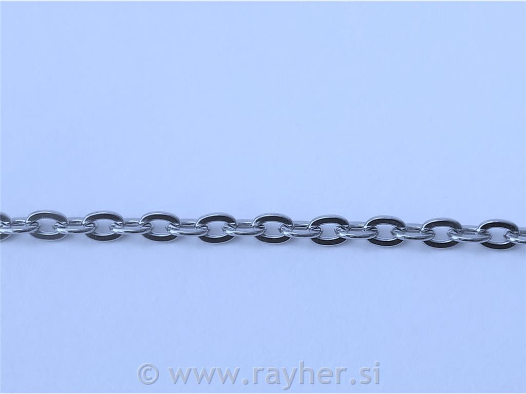 Lanac srebrne boje, 1m