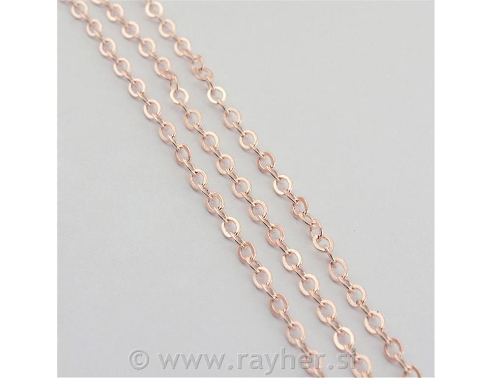 Lanac boje rose gold, 1m