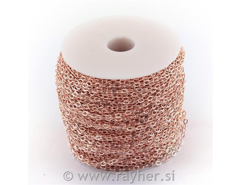 Lanac boje rose gold, 1m