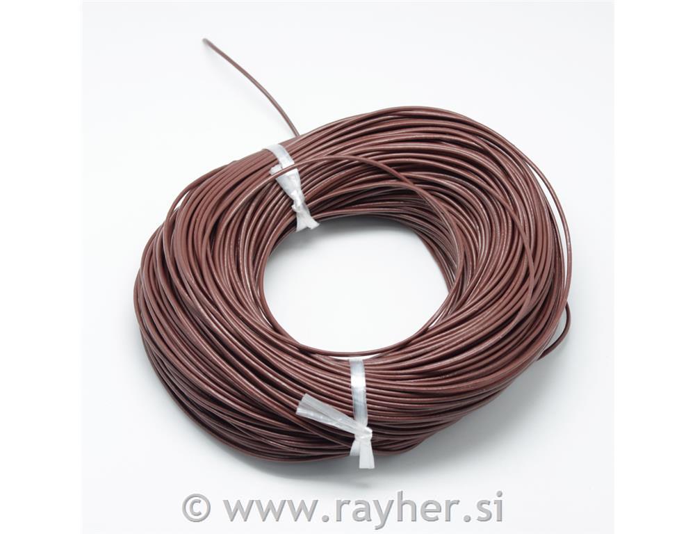 Vrpca, koža, smeđa, 1,5mm, 1m