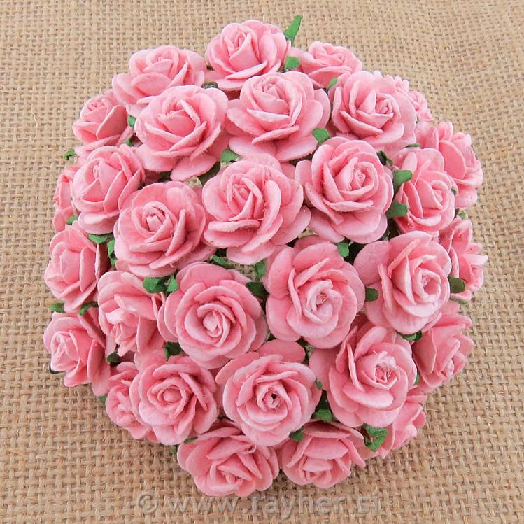 Mini Red Handmade Mulberry Paper Roses