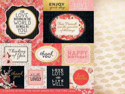 Scrapbooking papir Hanami Garden, 200gsm