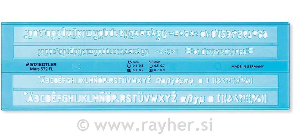Lettering guide 3,5 mm + 5 mm