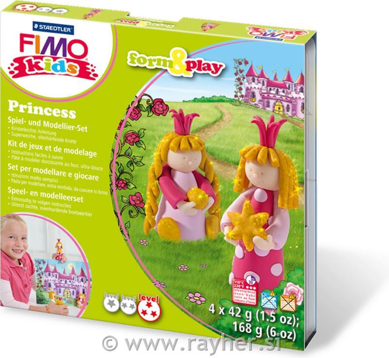 FIMO Kids set princesa, 4x42g, modelirka, navodila, scena