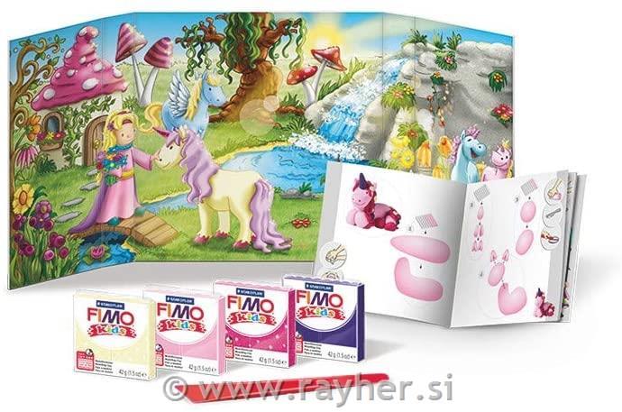 FIMO Kids set Samorog 4x42g, modelirka, navodila, scena