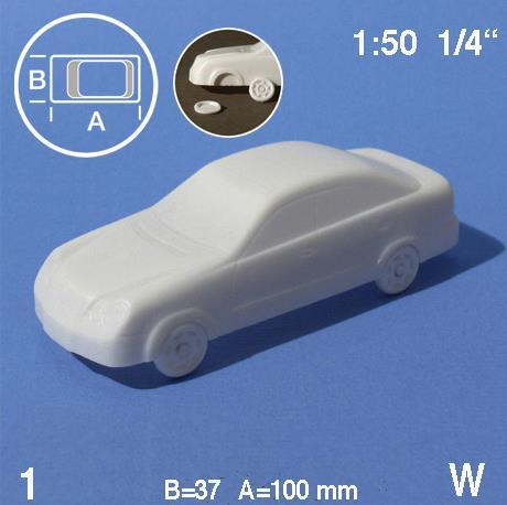 Automobil 1:50 L=100 mmbijeli