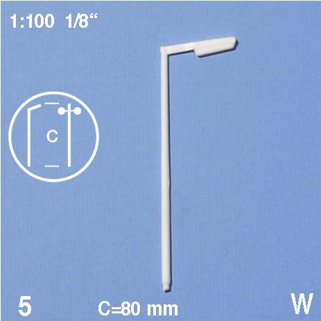 Ulična svjetiljka 1:100 h=80 mm 5 kom