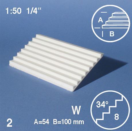 Stepenice 1:50 h = nagib 3,7 mm = 34 stu2 kom
