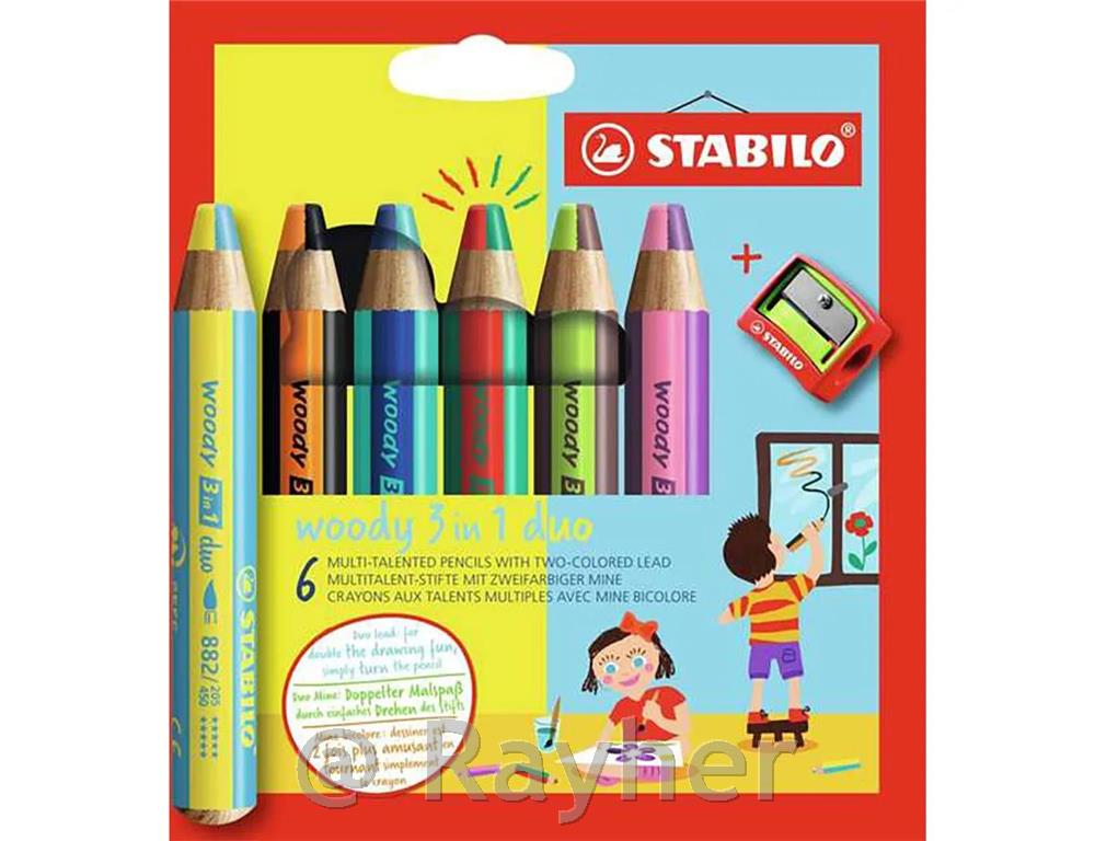 Stabilo Woody Duo set 6 + šilček