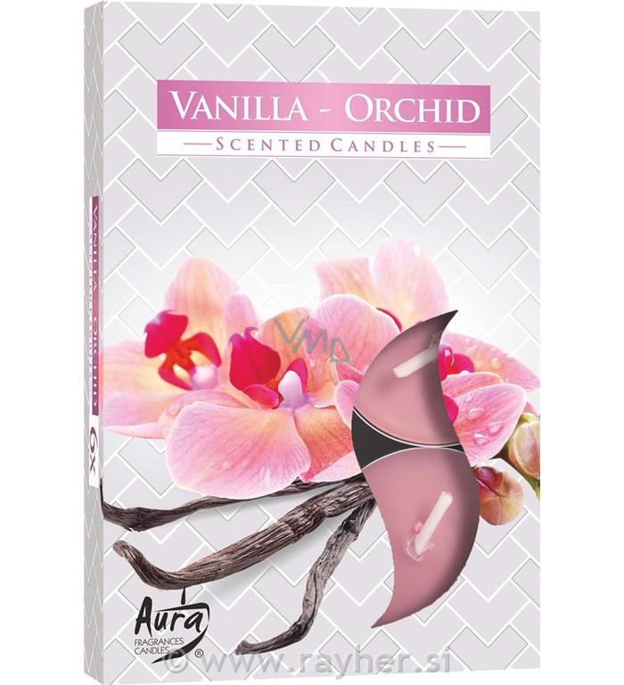 Čajne svijeće, vanilija-orhideja, set 6