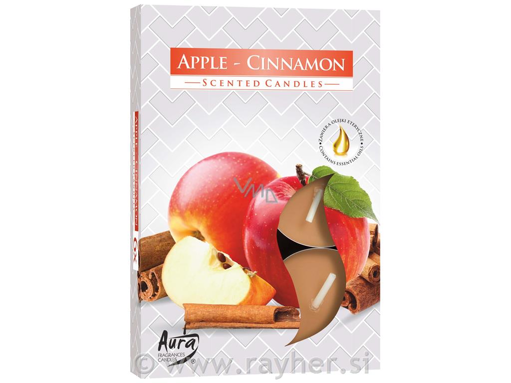 Čajne svijeće, jabuka-cimet, set 6