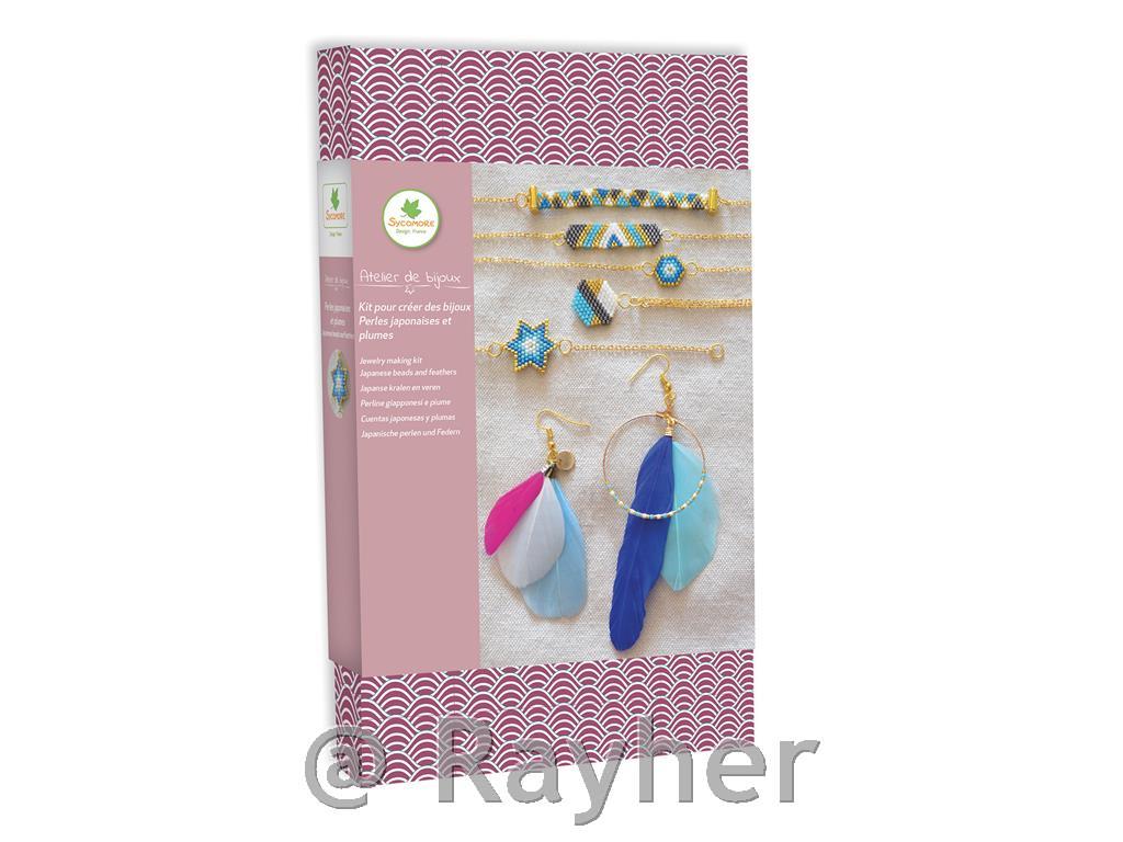 Kreativni set Atelier de bijoux, Nakit od japanskih perlica i perja