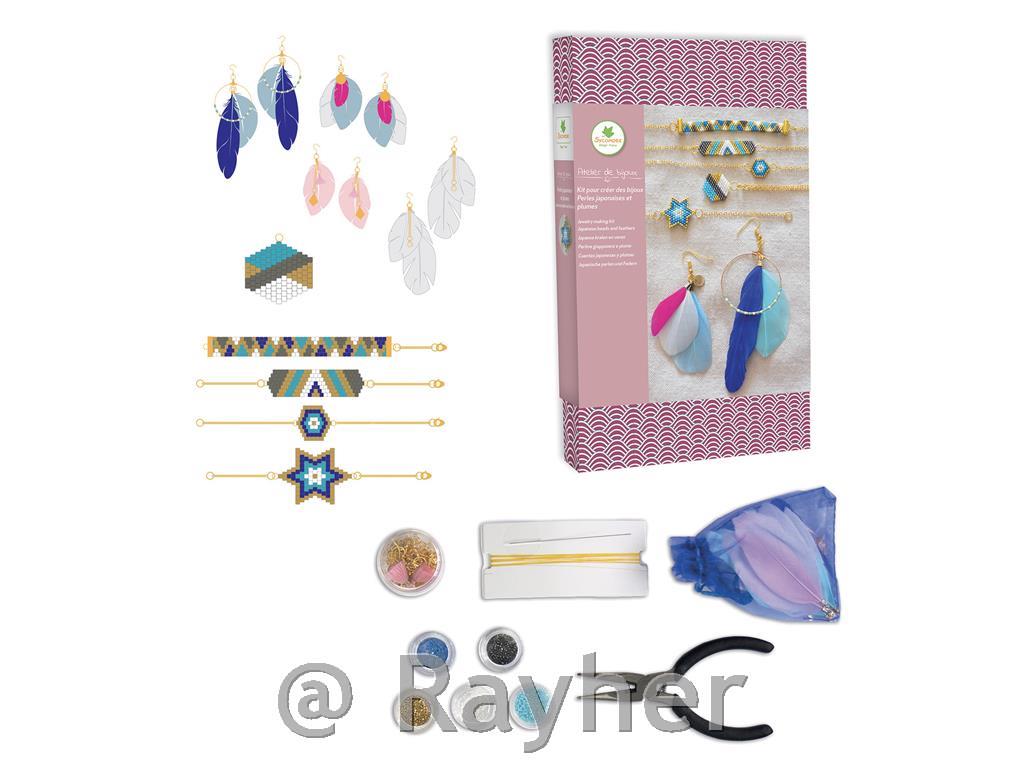 Kreativni set Atelier de bijoux, Nakit od japanskih perlica i perja