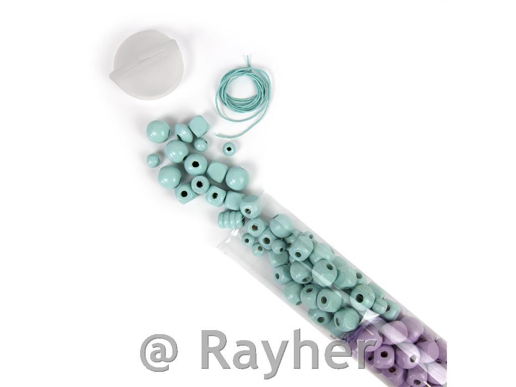 Drvene perle u tubi, pastelne