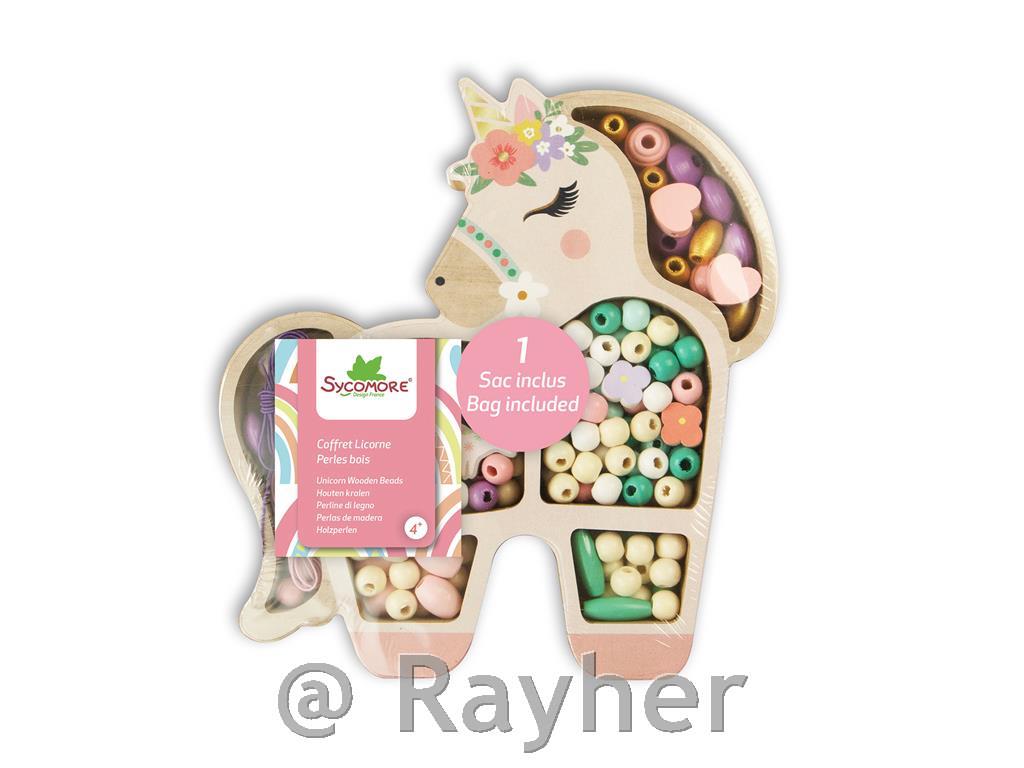Kreativni set drvene perle, Jednorog