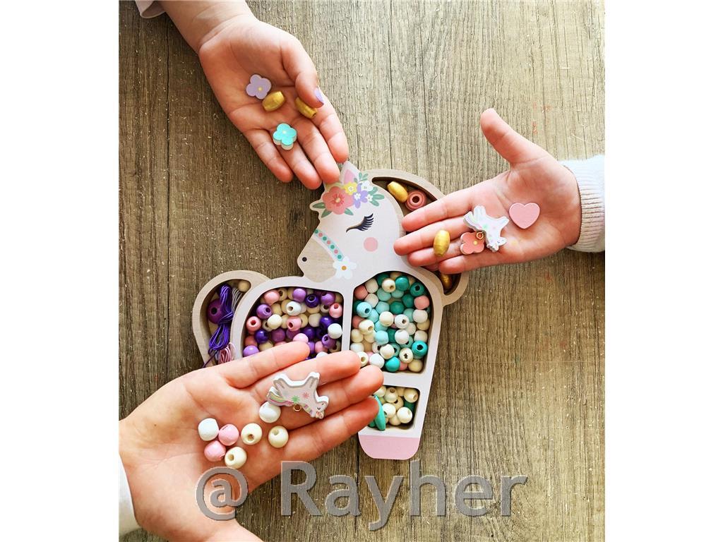 Kreativni set drvene perle, Jednorog