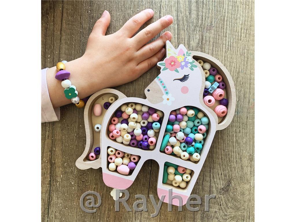 Kreativni set drvene perle, Jednorog