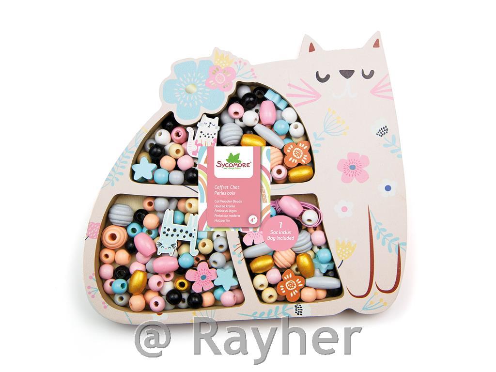 Kreativni set drvene perle, Mačkica