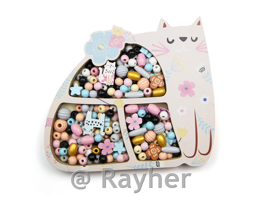 Kreativni set drvene perle, Mačkica