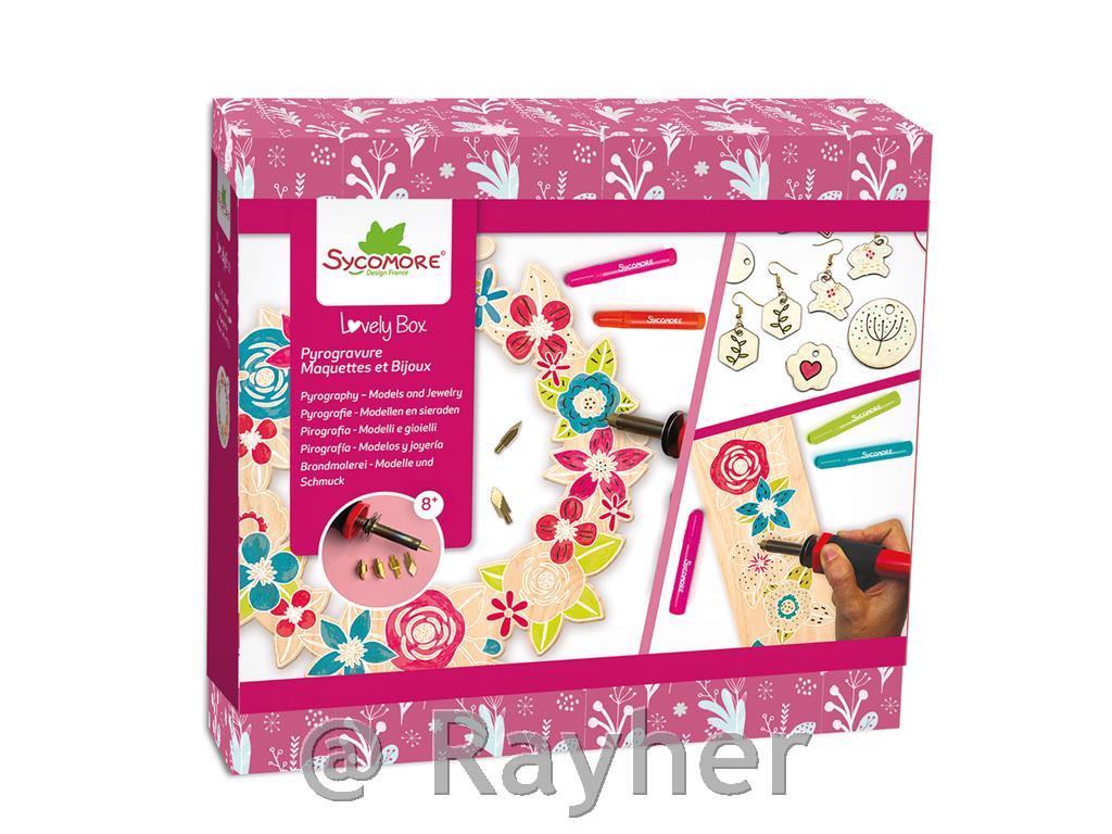 Kreativni set Lovely Box, Ukrašavanje drveta pirografom - cvijeće