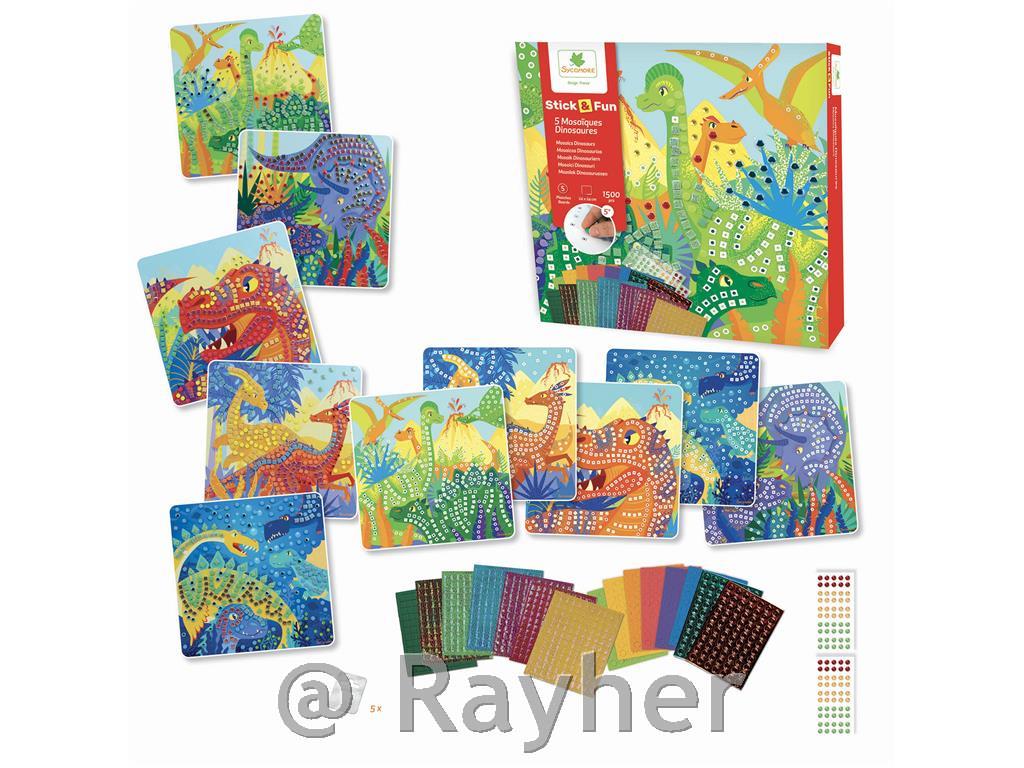 Kreativni set Stick'N Fun Mozaik, Dinosauri