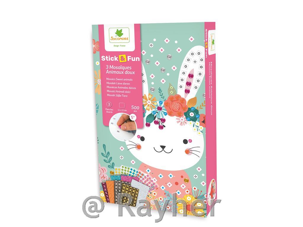 Kreativni set Stick'N Fun Mozaik, Slatkeživotinje