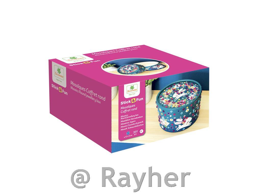Stick'N Fun - 3D Mosaics Round Box - 5y+