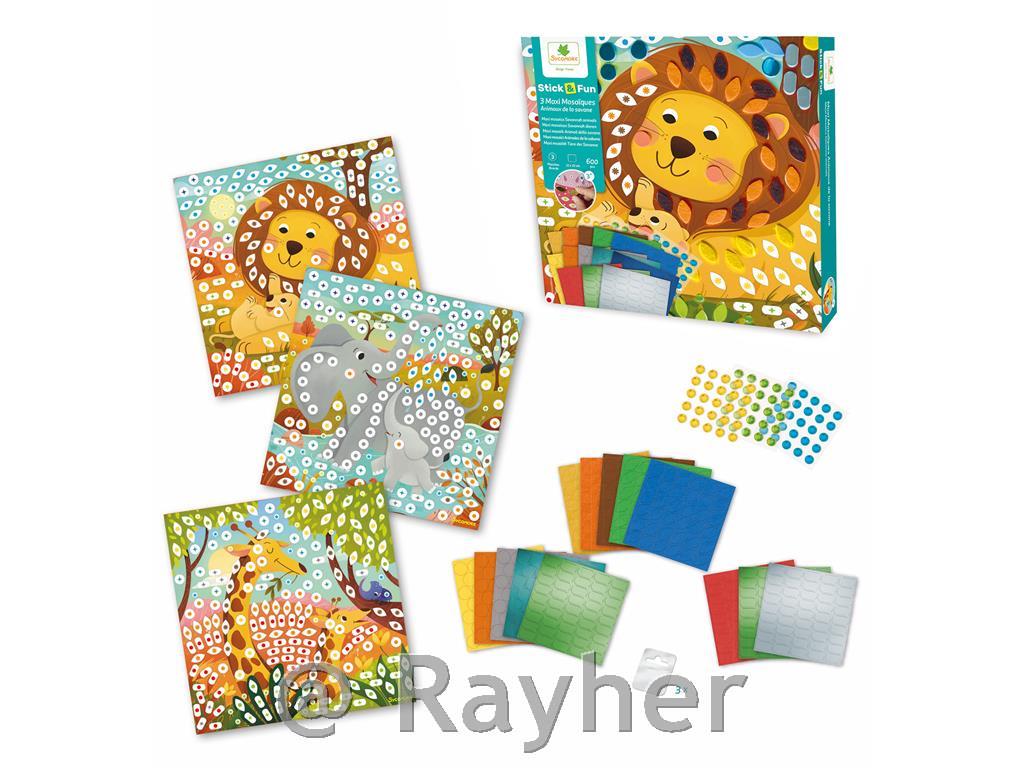 Kreativni set Stick'N Fun Mozaik, Životinje u savani