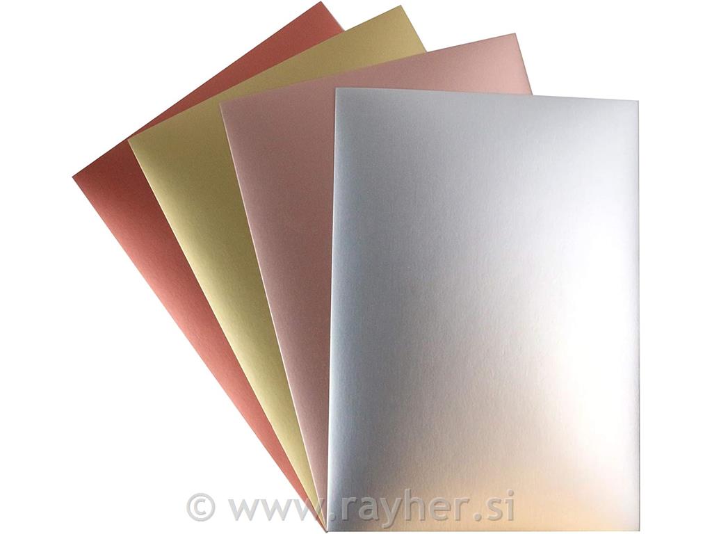 Metalik glatki karton A4, set 8