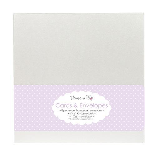 Kuverte&Čestitke,set 8, bijele pearl