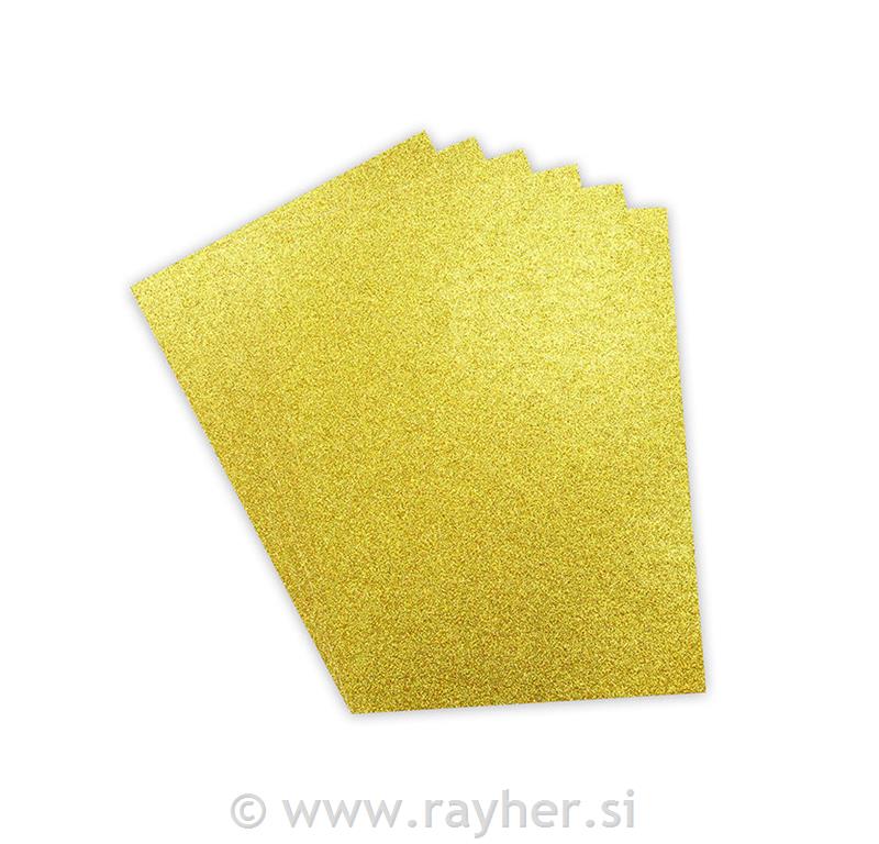 Karton Glitter A4 dvostrana, zlatni
