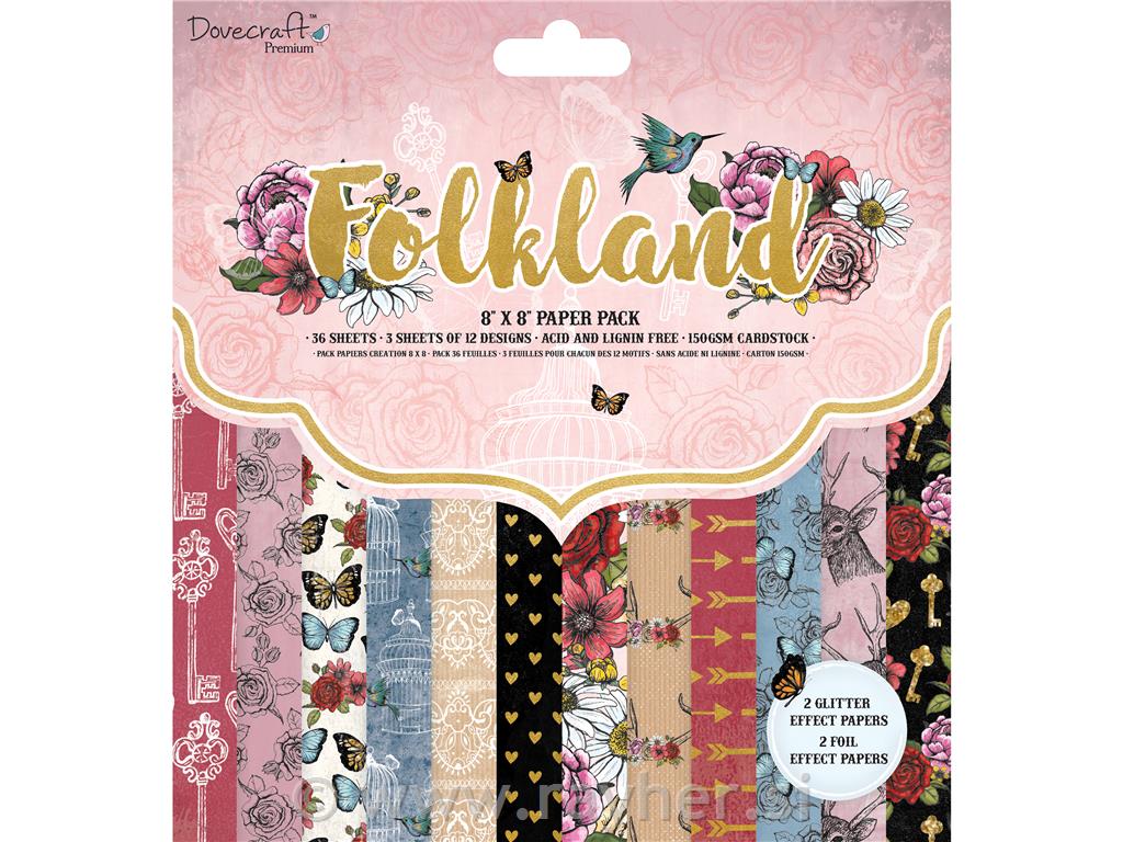 Set papira Folkland 20x20 cm, set 36