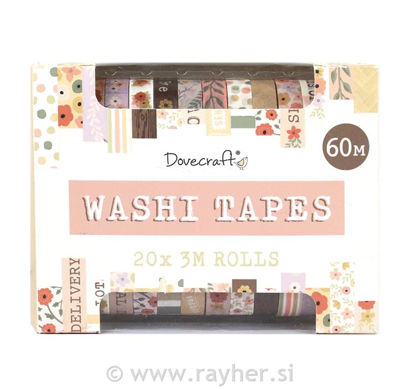 Washi Tape Box, set 20, Pastel