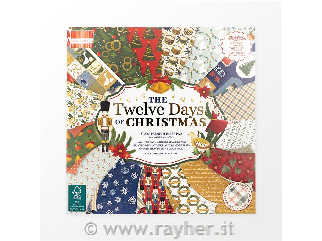 Set papirjev 12 Days of Christmas 20,3x20,3 cm; 200g, 48 lis